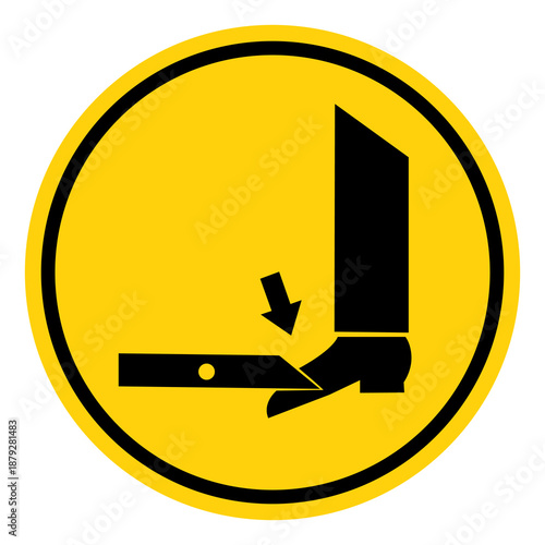 Foot Hazard Symbol Sign,Vector Illustration, Isolated On White Background Label.EPS10