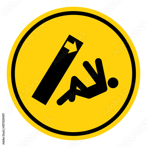 Body Crush Tipover Hazard Symbol Sign,Vector Illustration, Isolated On White Background Label.EPS10