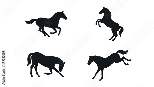 Horse Silhouette Collection - Running, Rearing, Grazing, Jumping