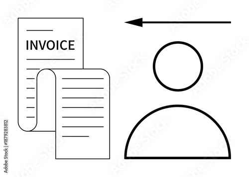 Billing process. ation of billing with invoice document and customer symbol. Billing helps manage finances efficiently. For accounting, finance, invoicing solutions, bookkeeping, payment systems