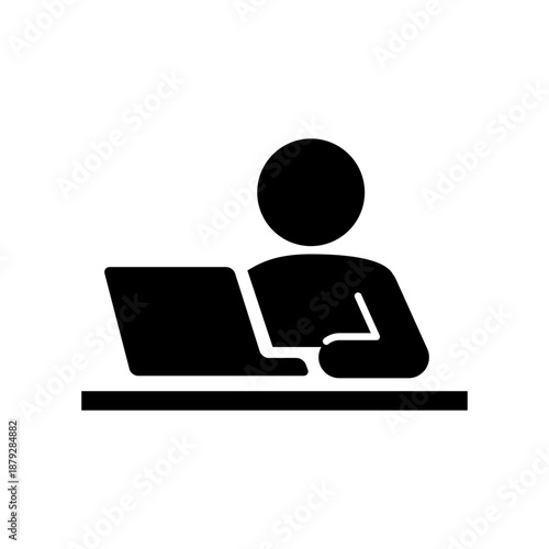 ノートパソコンを操作している人のアイコン