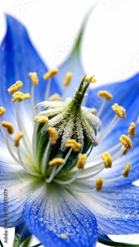 Captivating Close Up Of A Nigella Flower With Pollen Released In Slow Motion