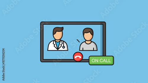 Online Doctor Consultation: Doctor and Patient on Video Call, Telemedicine Concept