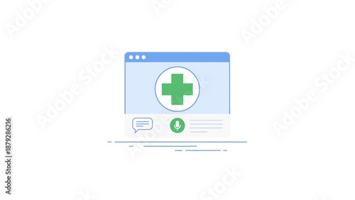 Online medical consultation, telemedicine concept, digital healthcare, doctor video call