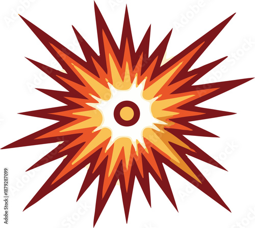 Comic speech explosive starburst vector illustration.
