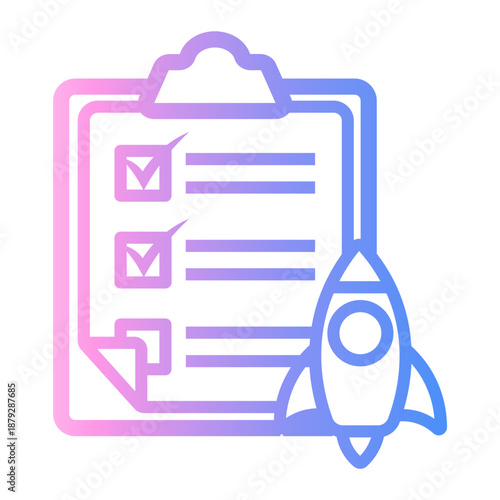 pilot Line Gradient Icon