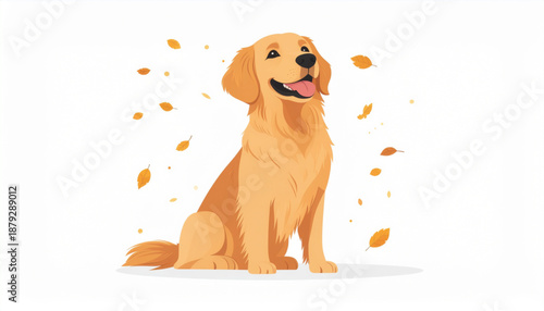 National Golden Retriever Day Happy Dog Flat