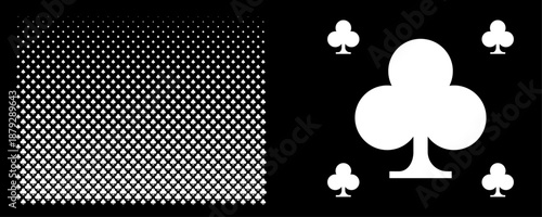 Black casino background with white club suit