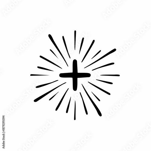 Bold Energy Lines Cross Graphic