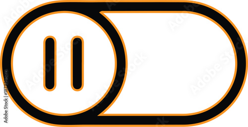 Pause button icon design flat style vector