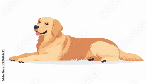 Golden Retriever Lying Down Relaxed Cute