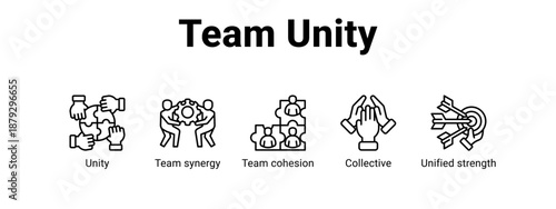 Team Unity web banner icon vector illustration concept ,  with icon of Unity, Team synergy, Team cohesion, Collective.