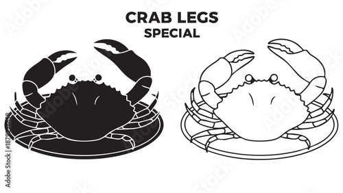 Crab legs design on transparent background silhouette