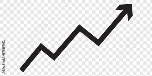green arrow graph moving upward direction concept of economic stock market business, share, stock, financial growth transparent background