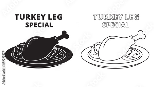 Turkey leg special on transparent background silhouette