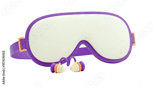 Purple Sleep Mask with Earbuds