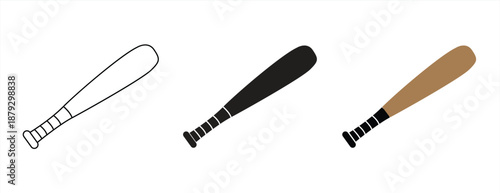 baseball bat icon on white background, vector illustration