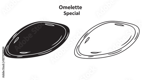 Omelette special dish silhouette on transparent background