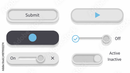 UI Elements Buttons Switches Toggles Controls.