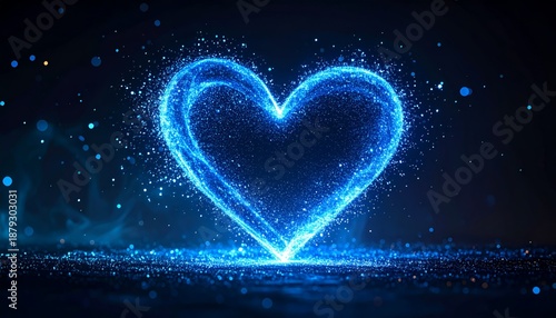 Glowing Blue Heart - A Symbol of Love and Connection.