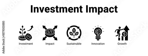 Investment Impact web banner icon vector illustration concept ,  with icon of Investment, Impact, Sustainable.
