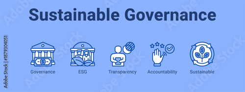 Sustainable Governance web banner icon vector illustration concept ,  with icon of Governance, ESG, Transparency.