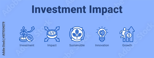 Investment Impact web banner icon vector illustration concept ,  with icon of Investment, Impact, Sustainable.