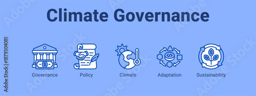 Climate Governance web banner icon vector illustration concept ,  with icon of Governance, Policy, Climate.