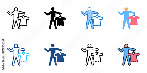 Personal Stylist icons set multiple style collection. Editable stroke 
