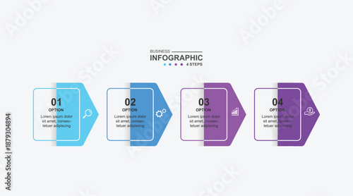 modern design template banner infographic. 4 step process information or presentation with icons