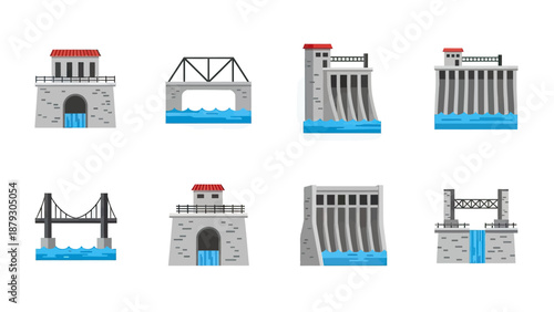 Collection of Hydroelectric Dams and Bridges