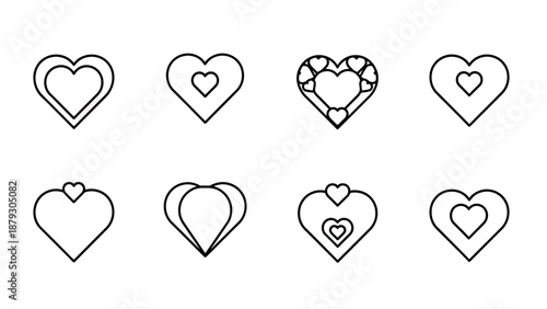 Collection of Heart Shapes Vector Icons