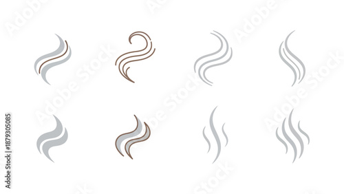 Set of Swirling Smoke and Steam Icons