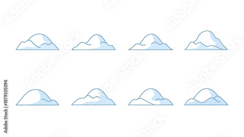 Stylized Snow-Capped Mountain Peaks Collection