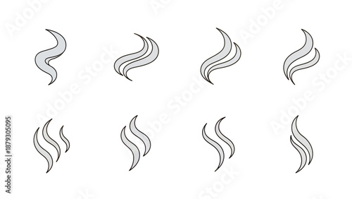 Abstract Swirls of Steam or Smoke Icons