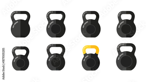 Kettlebell Set Vector Illustration