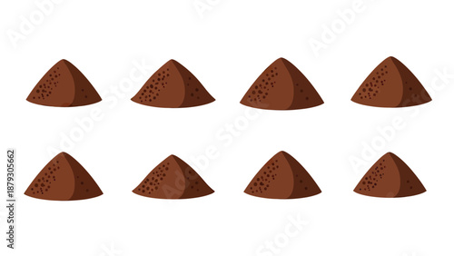 Pile of Coffee Beans - Flat Design Vector