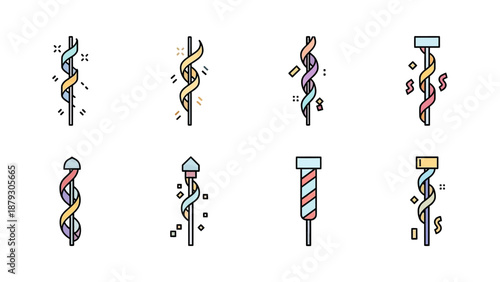 Confetti Popper Icons: Celebration, Party & Event Symbols