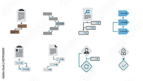 Flowchart and Process Icons Set