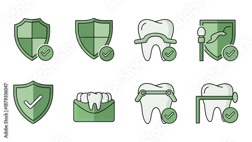 Dental Care and Protection Icons Set