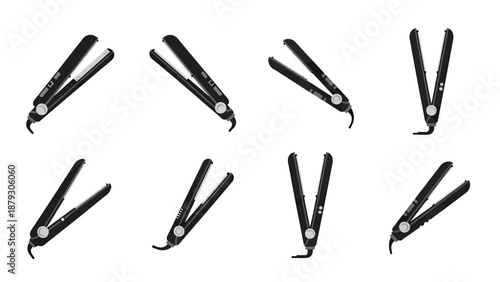 Set of Ceramic Hair Straighteners in Different Angles