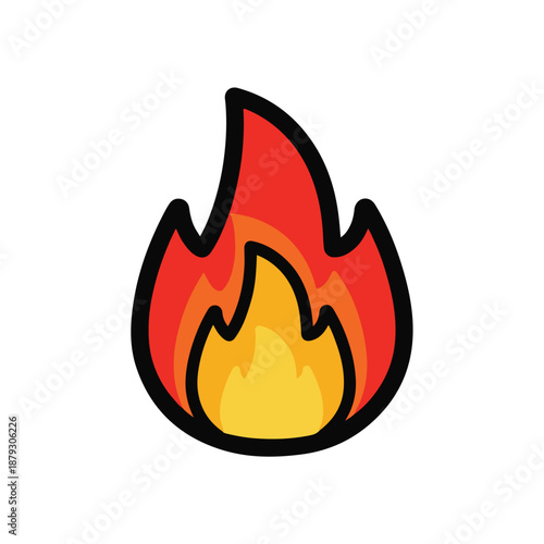 Photos A cartoon-style flame icon
