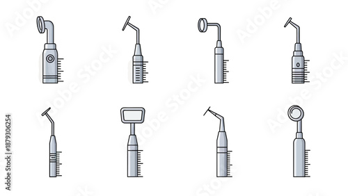 Set of Dental Instruments Icons