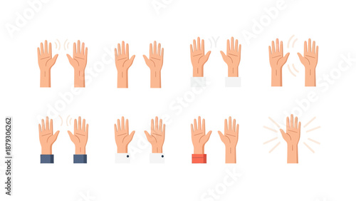 Raised Hands Collection: Voting, Agreement, Participation Vector Art