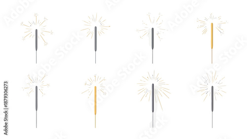 Sparkler Collection: Festive Light Bursts and Firework Elements