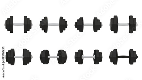 Collection of Dumbbell Icons for Fitness and Workout Design