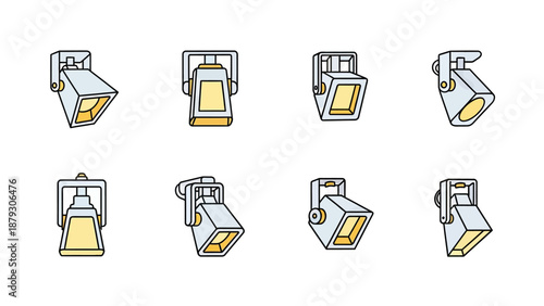 Modern Spotlight Set: Adjustable Track Lighting Fixtures