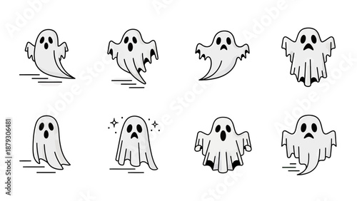 Cute Ghost Characters Collection