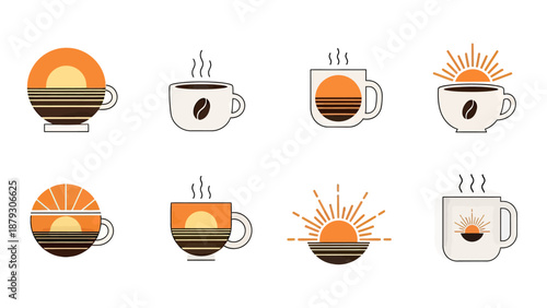 Sunrise Coffee Cups Collection: Warm Hues and Modern Design