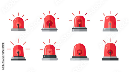 Set of Red Flashing Emergency Lights